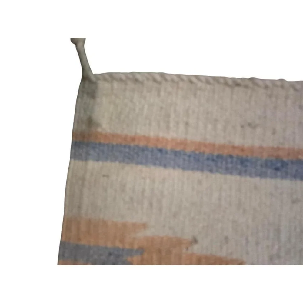 Vintage Southwestern Style Woven Rug Wall‎ Hanging Decor Peach Blue